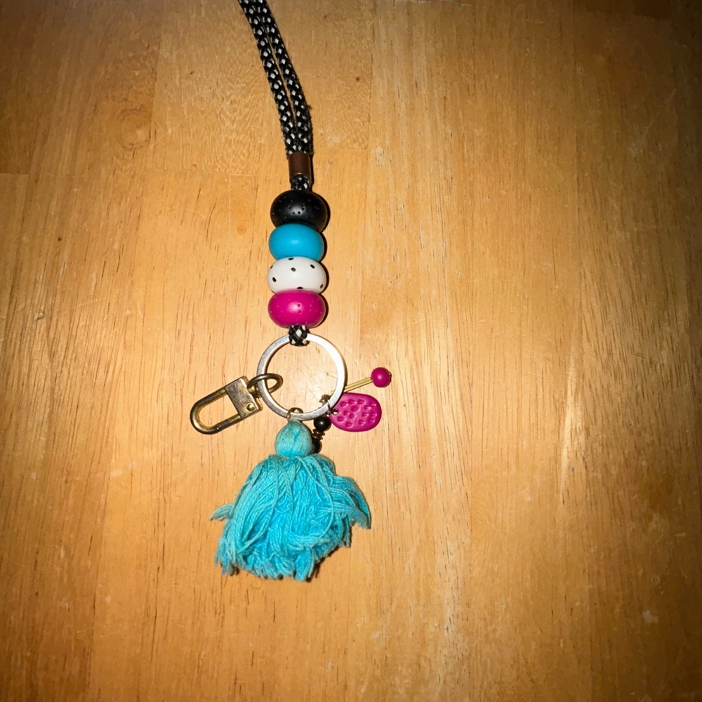 Colorful Beaded Lanyard with Tassel